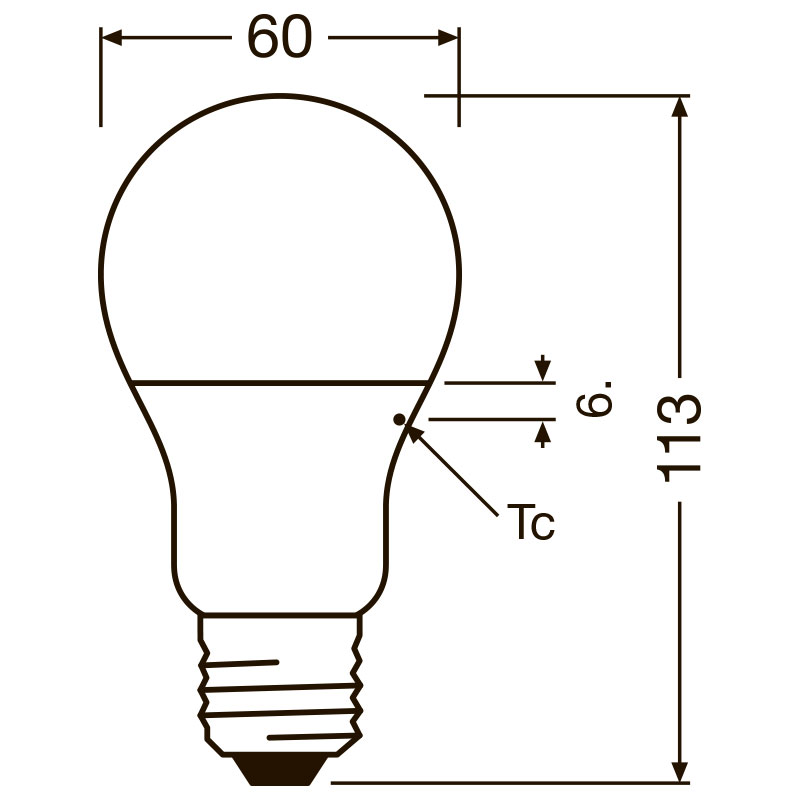 dimensions ampoule E27 LEDVANCE